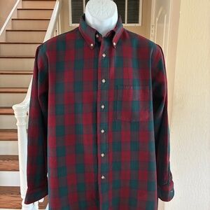 Sir Pendleton Shirt Button Down Lindsay Tartan Plaid 100% Virgin Wool USA L